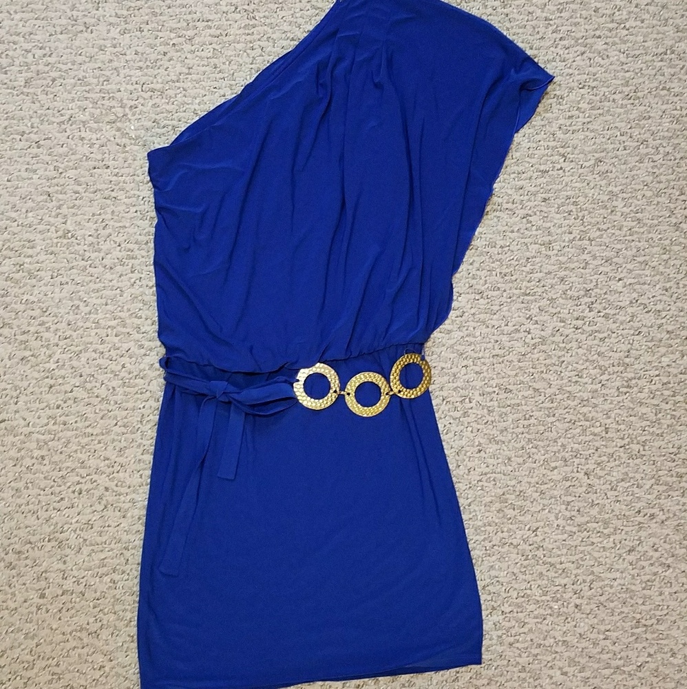 Royal Blue One Shoulder Dress